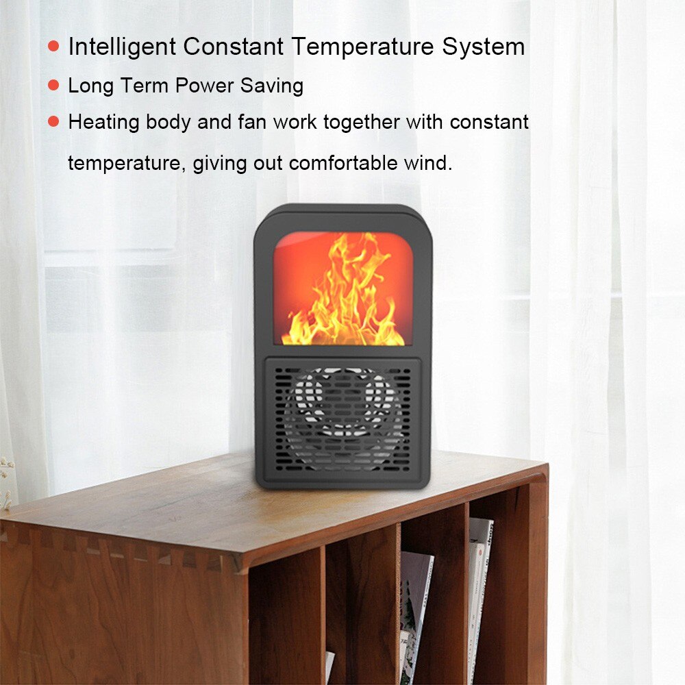 400W radiateur électrique ventilateur chauffage 3D flamme Air souffleur Portable chauffage main plus pour maison bureau ventilateur chauffage à faible bruit