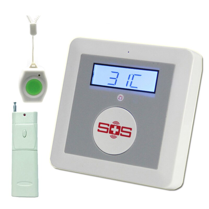 SMS Alarm Panel GSM Elderly Care Home House Temperature Monitoring Wireless Security System SOS Panic Button Motion Detector K4C