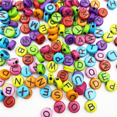 100pcs Alphabet Beads Mixed Letter Beads For Bracelet Accessories DIY Jewelry: Color 12