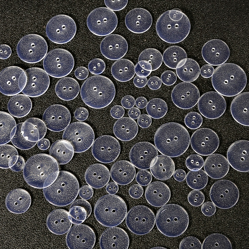 9-25mm plastic Resin Sewing Buttons Scrapbooking Round Lucency Two Holes Botones Bottoni Botoes Transparent Clear accessories