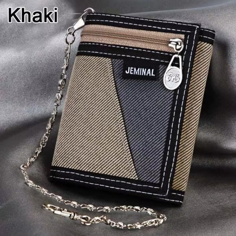 Herrepunge gode kanvasstof korte clutch-punge herrepengepunge møntpung pung kort id-holder tasker lommetasker: Sort