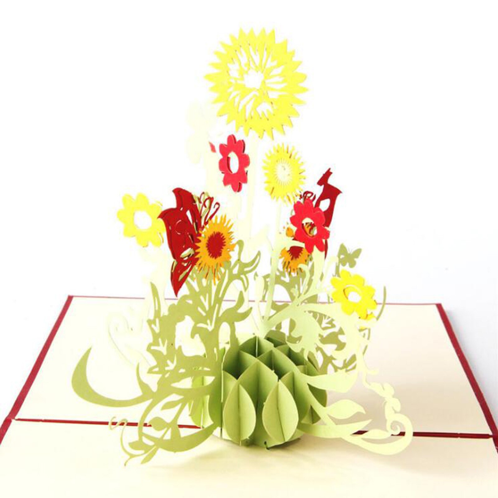 Mother's Day Card Flowers Pop-Up Card 3D Paper Carving Greeting Card Handmade Birthday Card For Mom Greeting Card