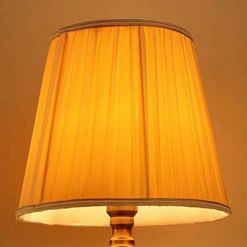 E27 art deco lampeskærme til bordlamper stof rundt lampeskærm moderne stil lampedæksel til gulvlampe: Gul