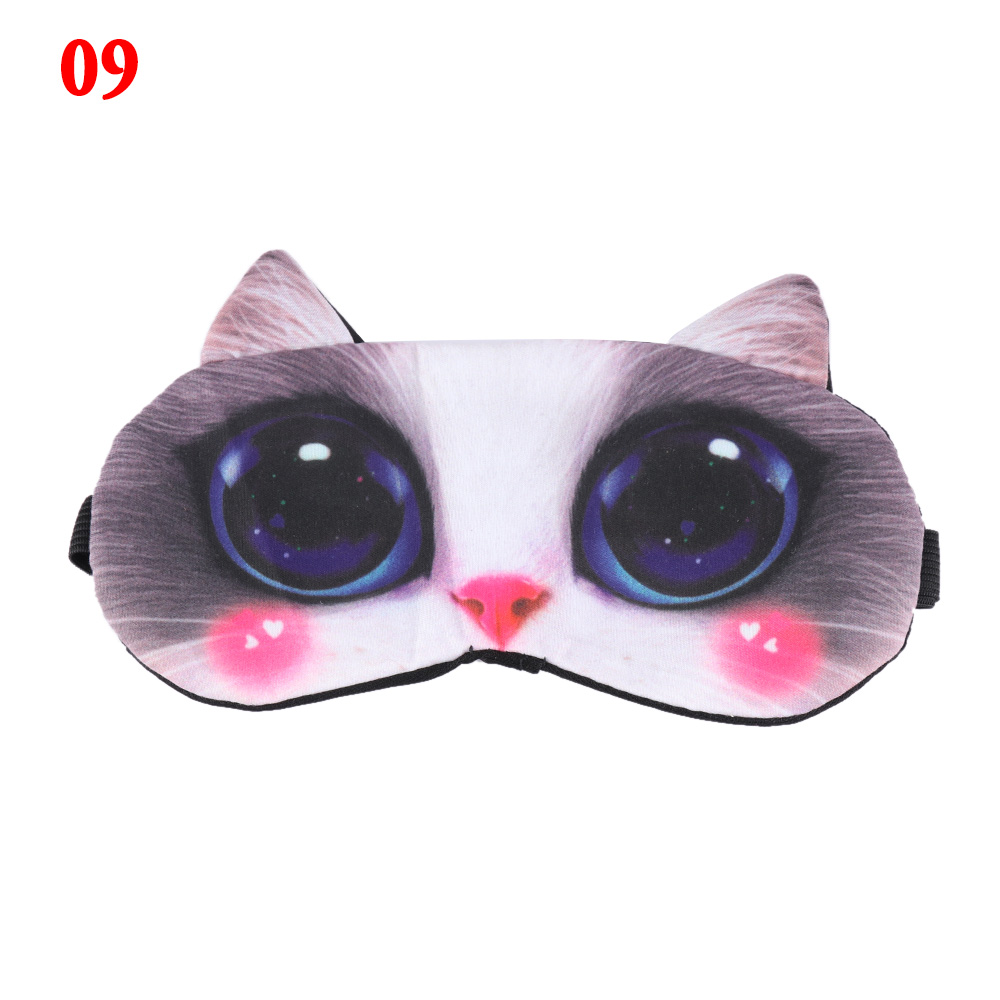 Cute Cat Sleep Mask Eye Mask Eyeshade Cover Shade Natural Sleeping Eye Patch Women Men Soft Portable Blindfold Travel Eyepatch