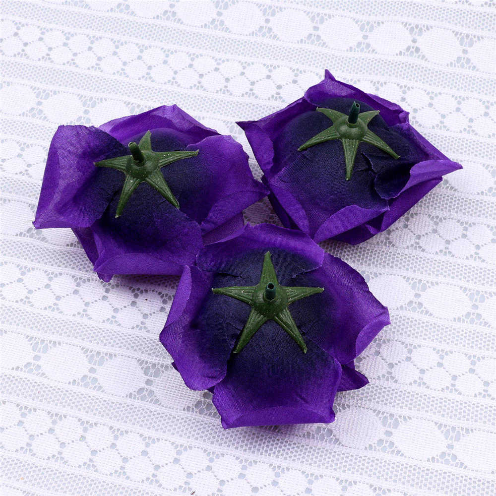 Dark purple Rose Flower Heads 10-Pack Artificial Roses Perfect for Wedding Decorations Baby Showers Crafts