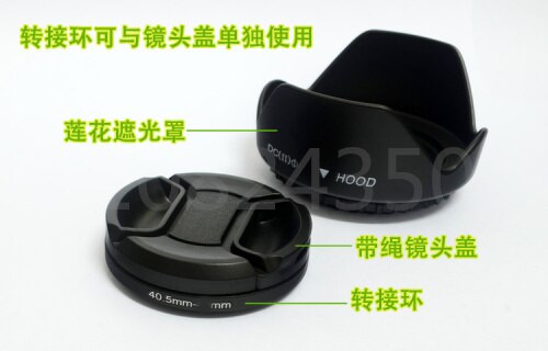 3in 1 set camera 58mm Zonnekap + Lens Caps + Adapter Ring voor S0NY A6500 A6000 A6300 16-50mm A5100 A5000 NEX-3N/NEX-5R/NEX-5T