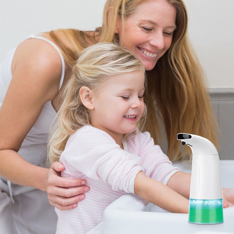 Rengöring 250ml vattentät skum flytande dispenser automatisk tvål dispenser sensor beröringsfri handtvätt tvål dispenser pump