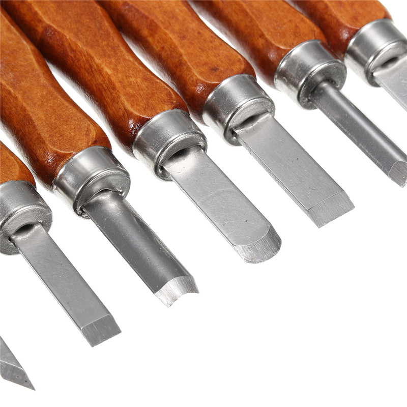 12PCS Steel Wood Carving Tool Leather Hand Chisel Tool Woodworking Gouges For Home DIY Leathercraft Craft Tool Sets