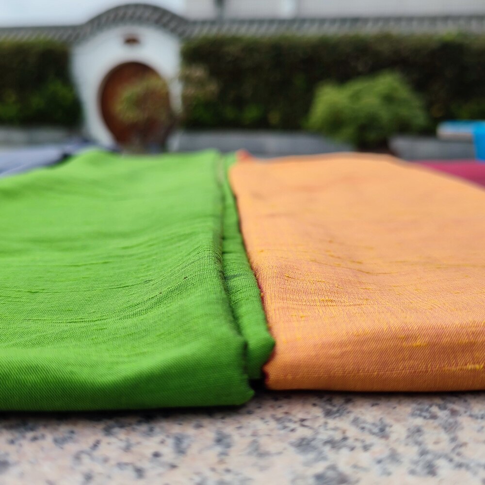 Färgförändrande siden dubbla palats tyg shantung siden rår siden thai siden bra lustar dupion tyg guld rosa färg