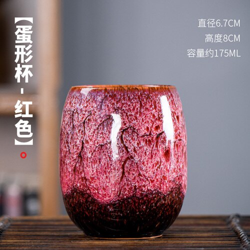 4ps Ceramic Mug Big Capacity Coffee Cup Coffee shop Porcelain Tea Cups Lady Valentine's Day Anniversary Cup set: Red