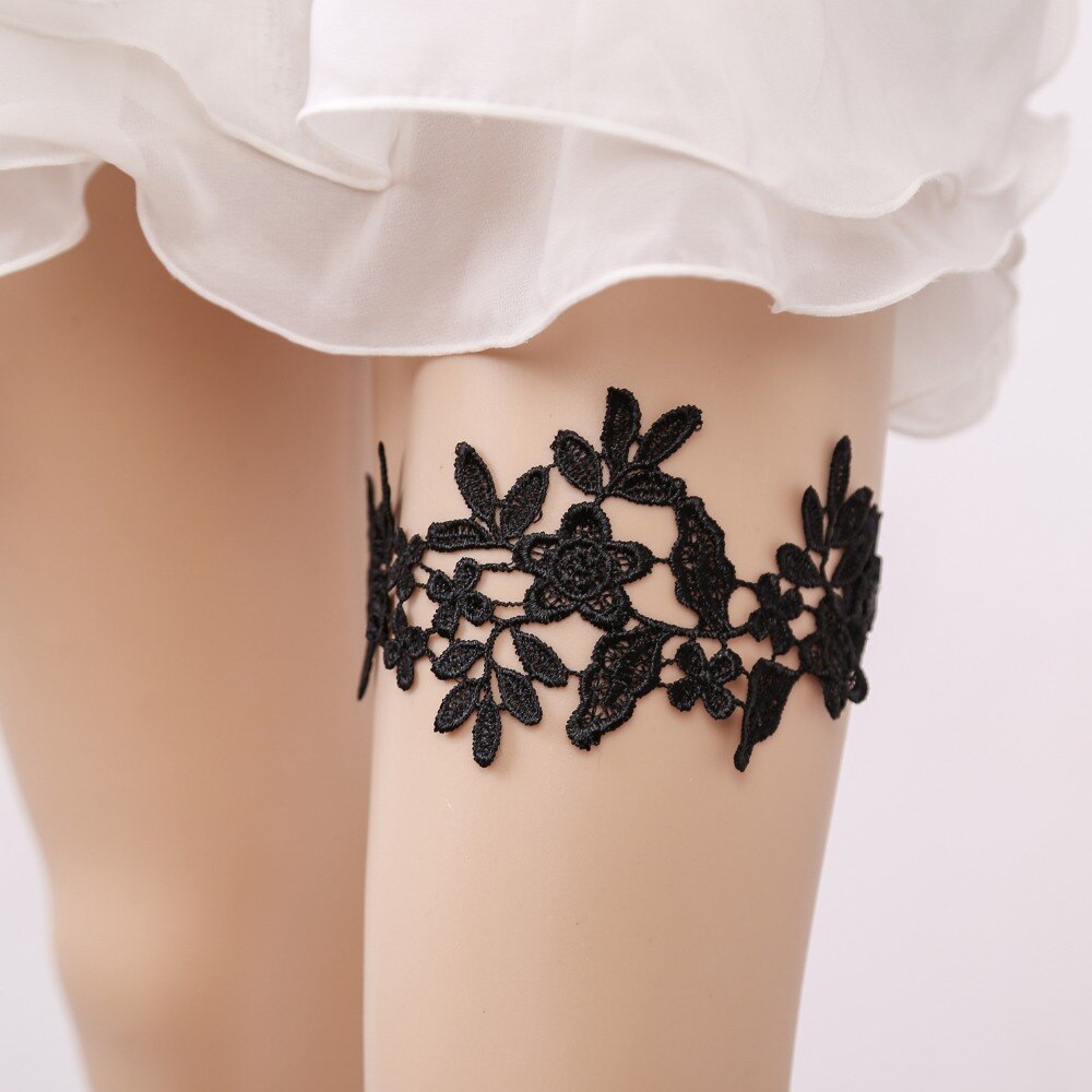 Wedding Garter Rhinestone White Embroidery Flower Sexy Garters for Women/Female/Bride Thigh Ring Bridal Leg Garter 5308