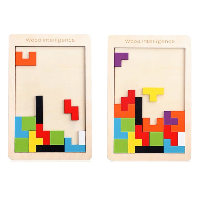 Bunte holz tangram Puzzle spielzeug holz tetris spiel intelligenz bildung Kind pädagogisches spielzeug Art holz Puzzle spielzeug