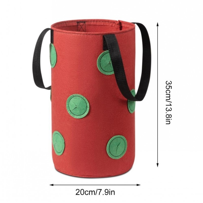 Bolsa de cultivo de fresas, tela no tejida Vertical para jardín, bolsa colgante para plantas, plantador de patatas y verduras para invernadero, 3 uds.