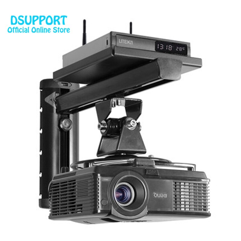 PR03-T Aluminium 360 Graden Projector Wandsteun Full Motion Intrekbare Universele Projector Hanger Beugel: Black