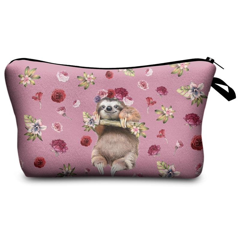 Sac de maquillage femmes sac cosmétique avec motif multicolore lama 3D impression neceser trousse de toilette voyage maquillage sac organisateur