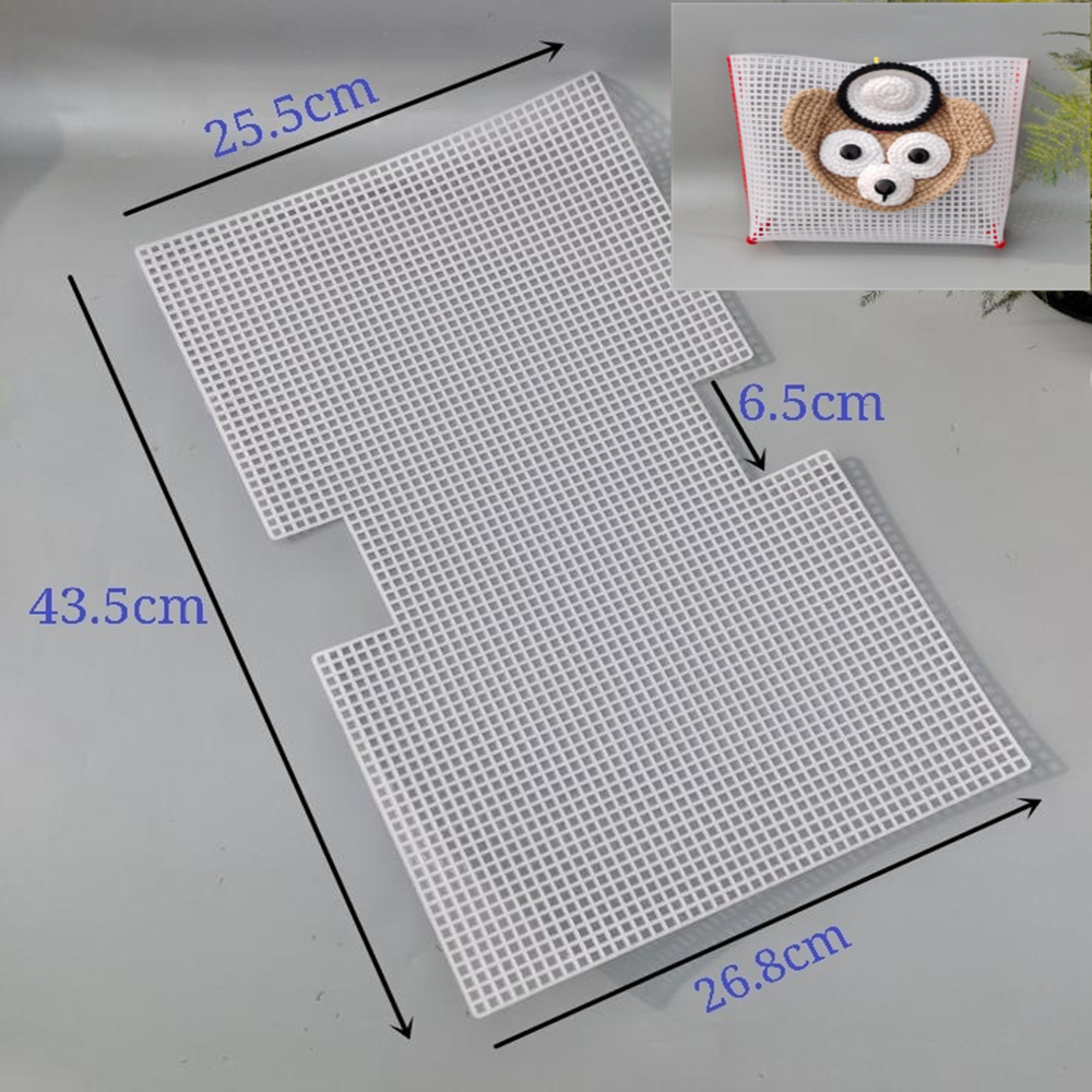 Hestesko taske mesh strikning foer vævning plast mesh ark tilbehør fløjl diy hok taske trim værktøj let strik hjælper: 7