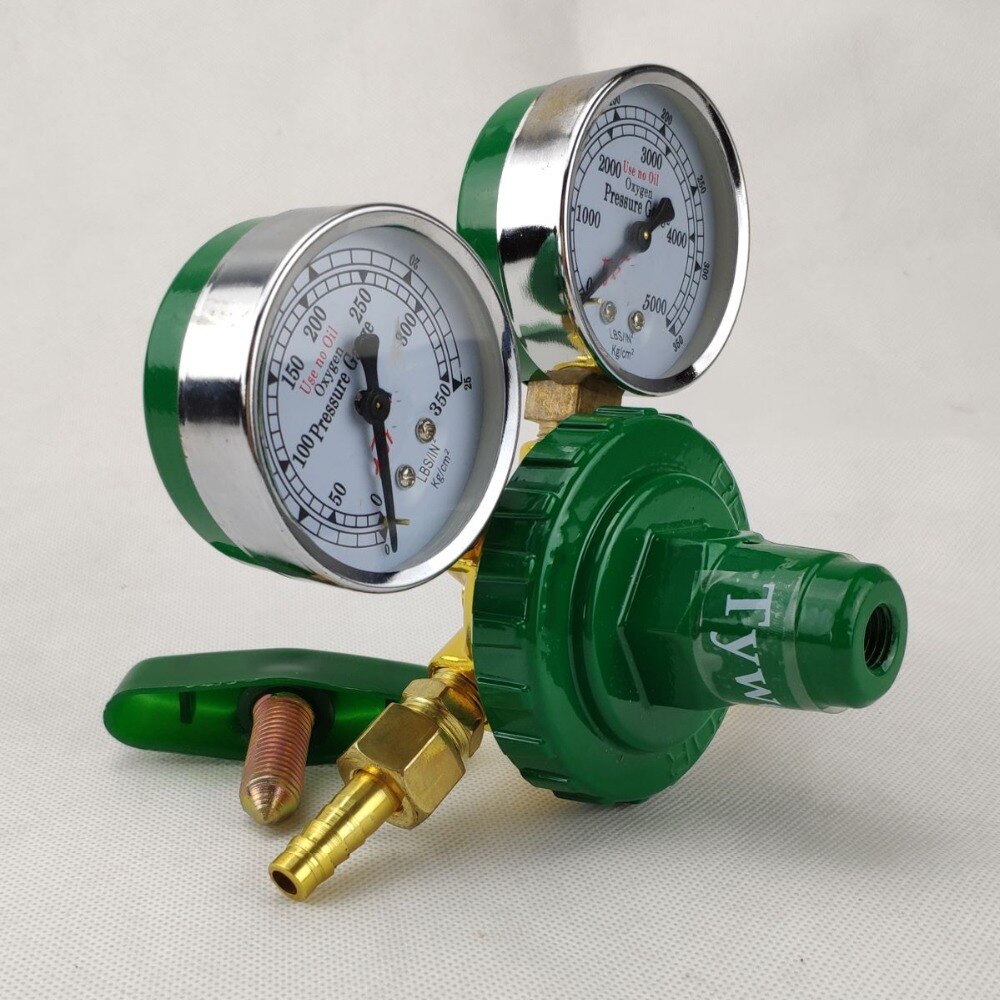 Oxygen Regulator 0-350kg/cm2 (0-35MPa 0-5000psi) to 0-25kg/cm2 (0-2.5MPa) G5/8 Inlet Dual Gauge Welding Cutting Gas Pressure Reg