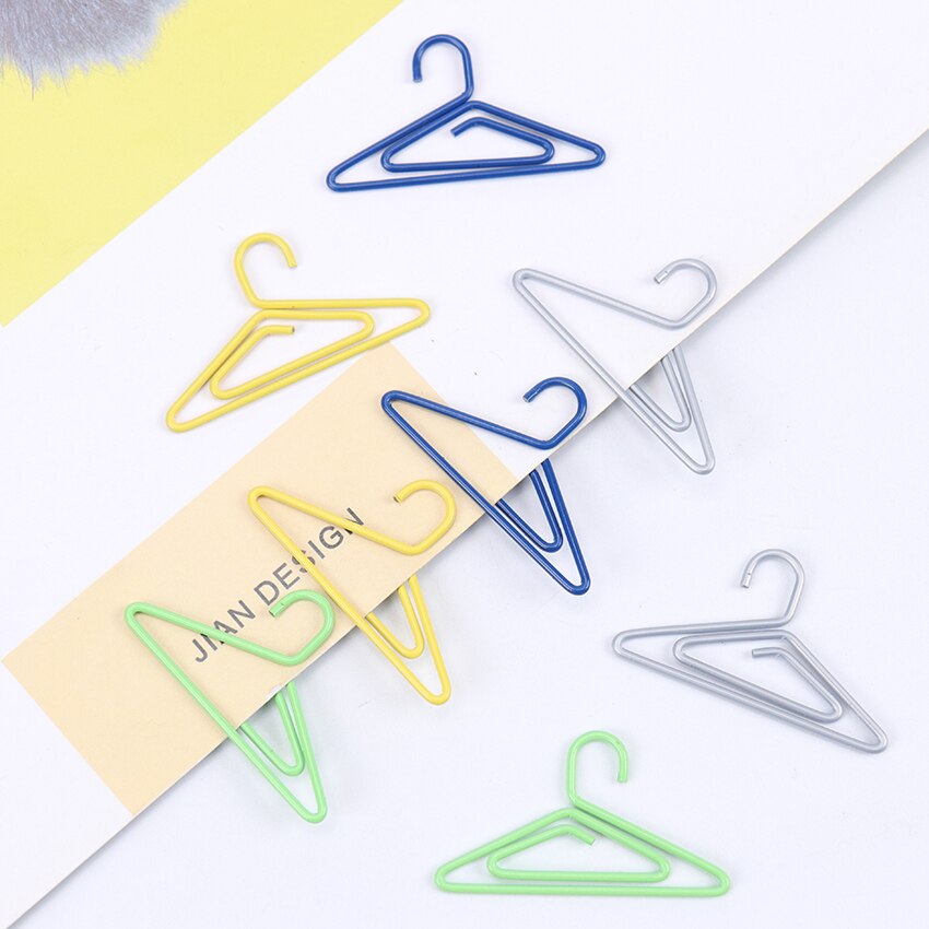 10PCS Paper Clip Small Fresh Cute Stationery Student Shaped Colorful Metal Shape Bookmark Paper Clip