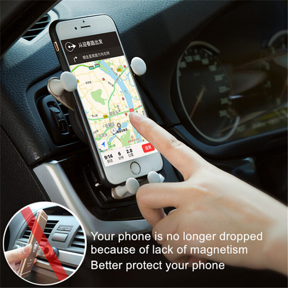Grawitacyjny samochodowy uchwyt na telefon Air Vent Clip Mount Smartphone Stand GPS Support Dla iPhone Huawei Samsung Xiaomi Uniwersalny uchwyt samochodowy