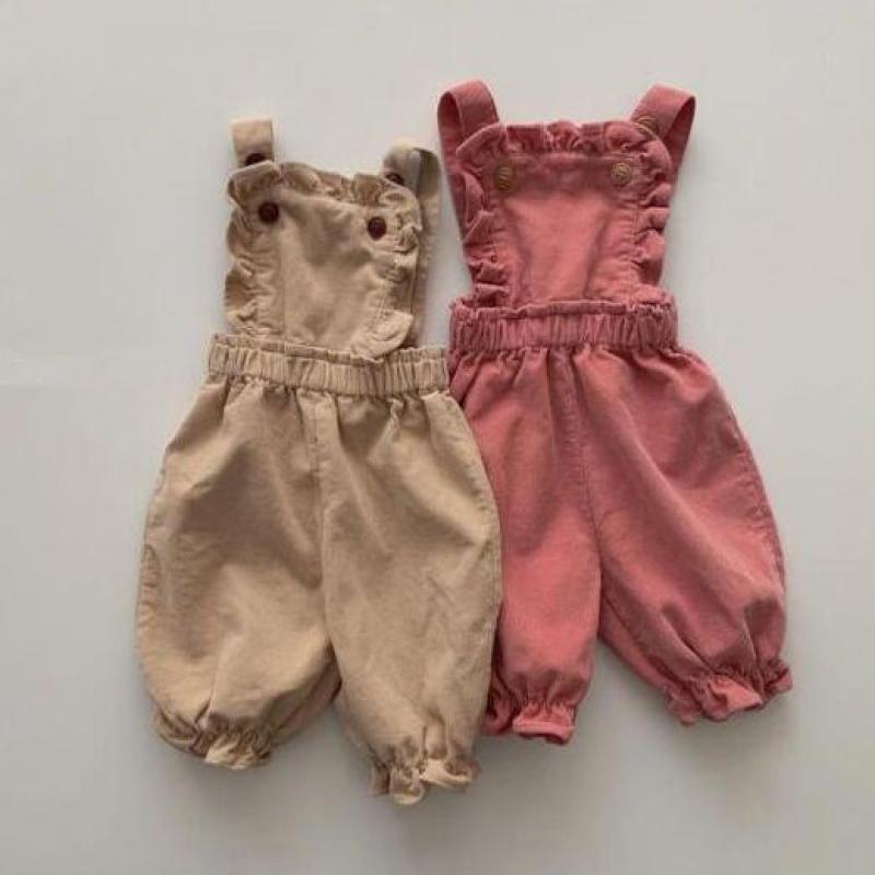 2022 Lente Baby Meisje Overalls Mode Meisjes Corduroy Band Broek Mouwloze Kids Jumpsuit Schattige Baby Meisje Kleding 1-4Y