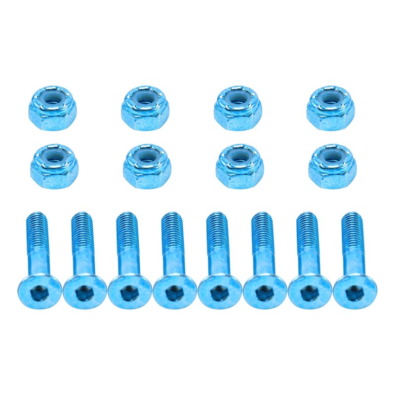 Lot de 24 pièces tête plate remplacement Skateboard camion matériel Longboard montage vis boulons 2.54 cm / 1 pouce