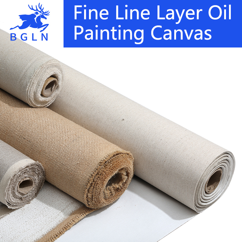 BGLN Linen Blend Primed Blank Canvas For Painting Layer Oil Painting Canvas 1m One Roll ,28/38/48/58 Width