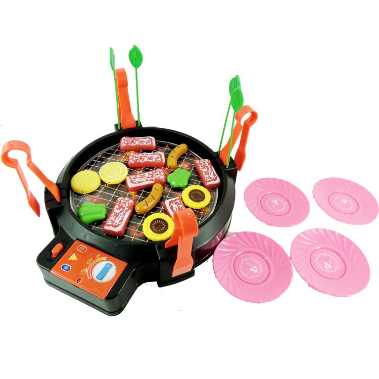 [Grappige] Speelhuis Speelgoed Elektrische Muziek Barbecue Speelgoed Geluid Bbq Keuken Voedsel Sets Familie Ouder-kind Interactieve grappige Koken Speelgoed