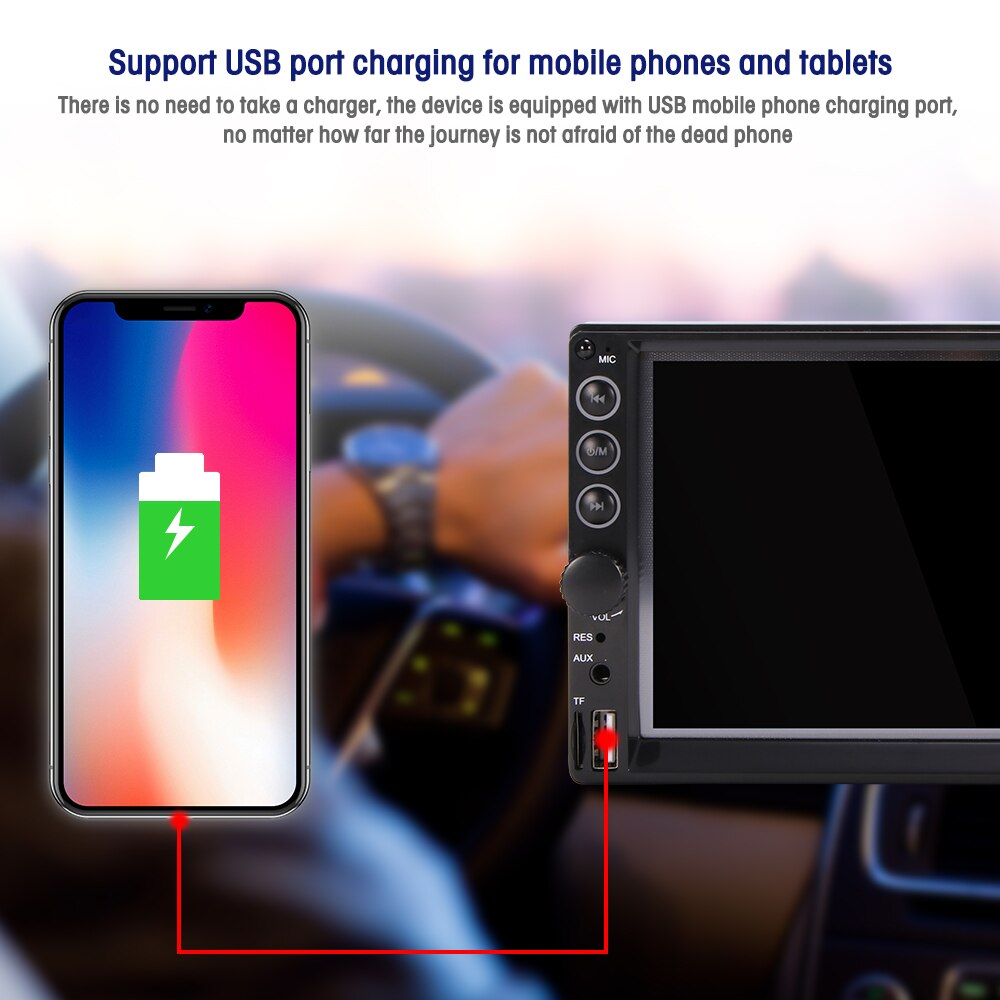 ALLOMN Car Radio Stereo Touch Screen Multimedia Player Car Player FM Receiver With Remote Control Touch Screen Car Player