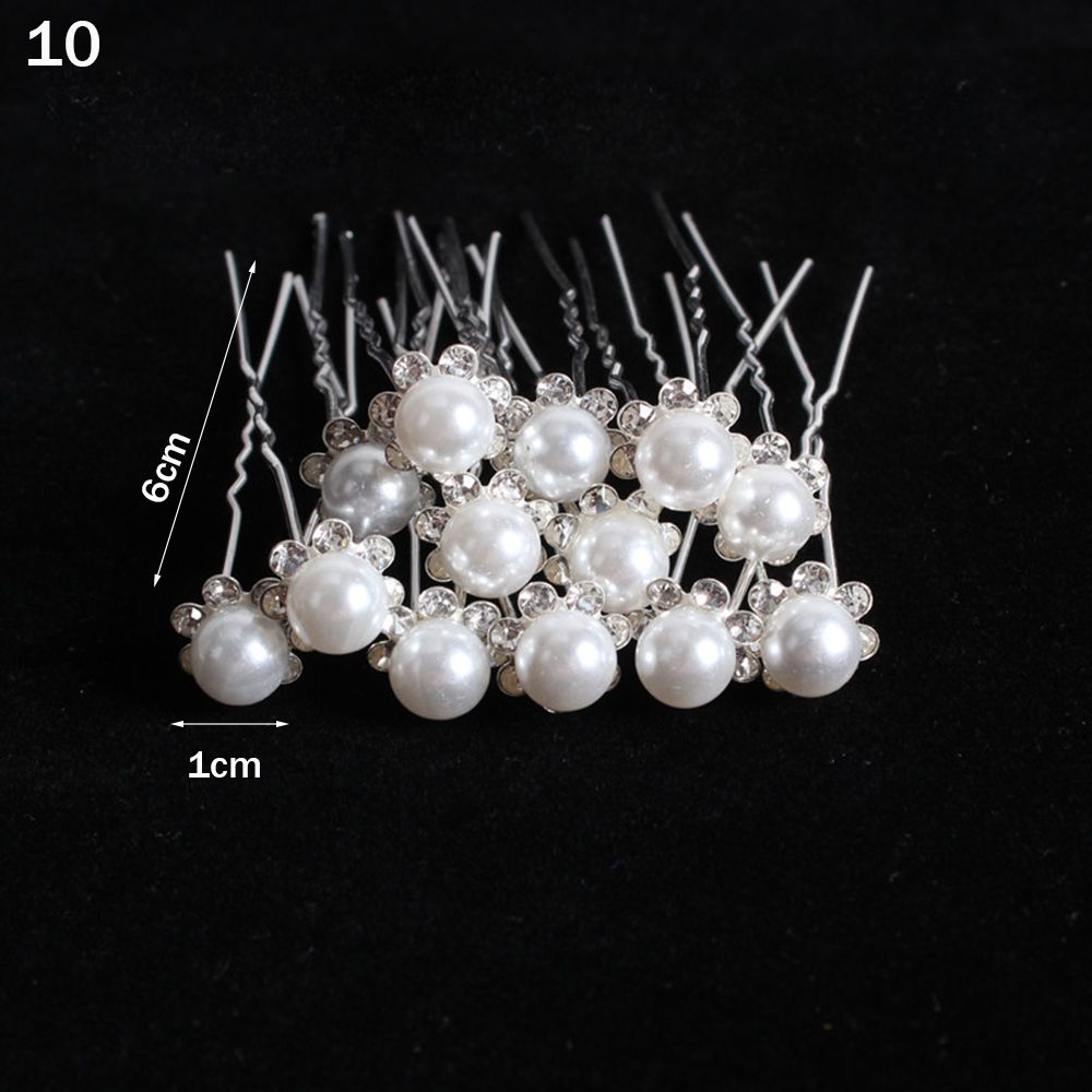 20 stücke Braut U-förmigen Stift Metall Haarspange Clip Haarnadeln Strass Perle Frauen Haar Zubehör Hochzeit Frisur Werkzeuge