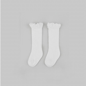 Meias altas para bebês, meninas antiderrapantes e antiderrapantes para o joelho, 1-24 meses, 3, 6, 9 12 meses 2 anos: White 0-2 Years