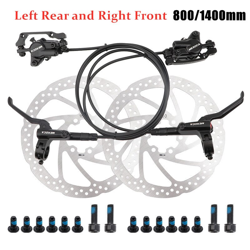 Meroca  m800 mtb cykelbroms hydraulisk skivbroms 800/1400mm mountainbikebromsdelar pk  mt200 - säljer tillbehör: Vänster r höger f skiva