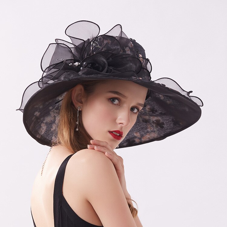 Sorte bryllup hatte til brude fascinators aften hatte kvinder formelt hår bryllup tilbehør 6 farver brude