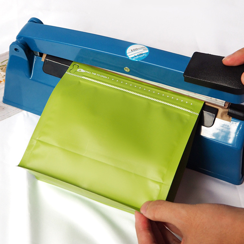 Lot de 20 sacs à café à valve épaisse, emballage de stockage de thé à domicile refermable, fermeture à glissière, sac debout en papier d'aluminium