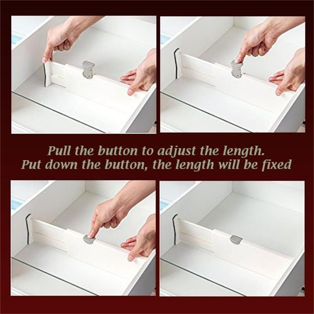 Drawer Dividers White Spring Loaded Expandable Kitchen Bedroom Organizer 9.6
