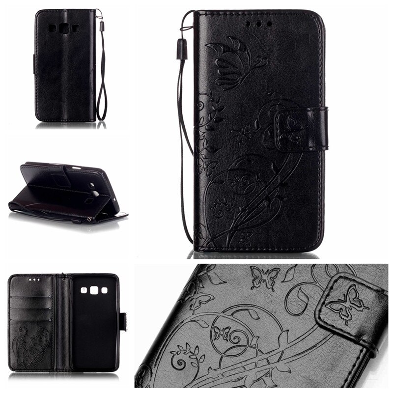 Telefonfodral till samsung  a 3 fodral butterfly stativ läder plånboksfodral skal samsung galaxy  a3 sm-a300f a300f a300
