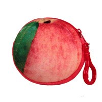 1Pcs Vrouwen Mini 3D Fruit Portemonnee Mini Handtas Key Mini Bag Vrouwelijke Rits Kleine Portemonnee Meisjes Portemonnee portemonnee: Peach