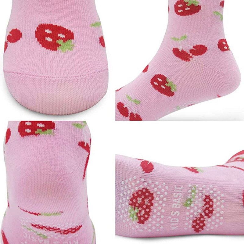 Chaussettes antidérapantes pour bébés, 6 pièces, nouveauté, chaussures en coton, pour filles