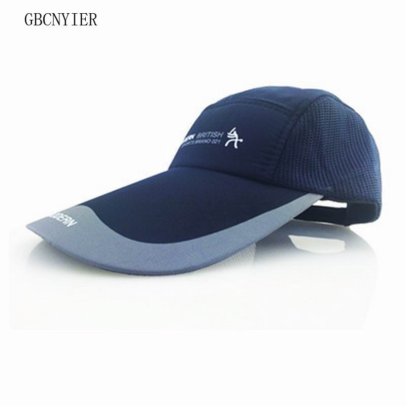 Gbcnyier long brim 11cm baseballcap stor rand sommeren tørr pappahatt utendørs pustende mesh gorras justerbar unisex