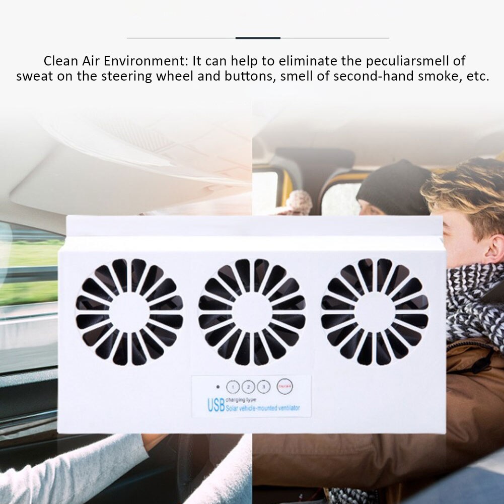 Letni wentylator samochodowy uniwersalna wentylacja okno grzejnik wydechowy zasilany energią słoneczną automatyczny rozpraszanie ciepła ABS dezodorujący odpowietrznik