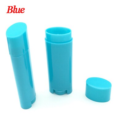Tubos de bálsamo labial vacíos, 100 unidades, 4,5g/0,15 oz, tubos planos ovalados, envases de lápiz labial, tubo cosmético DIY, botella multicolor: 100PCS Blue