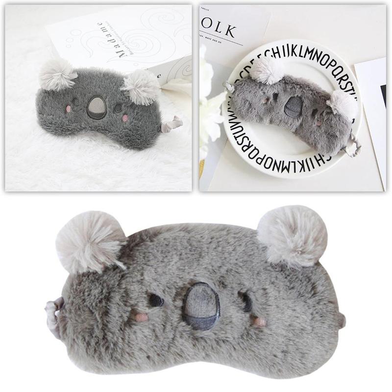 1Pc Koala Cartoon Slaap Masker Natuurlijke Slapen Eye Mask Shade Cover Eye Patch Vrouwen Mannen Zachte Draagbare Blinddoek Reizen ooglap