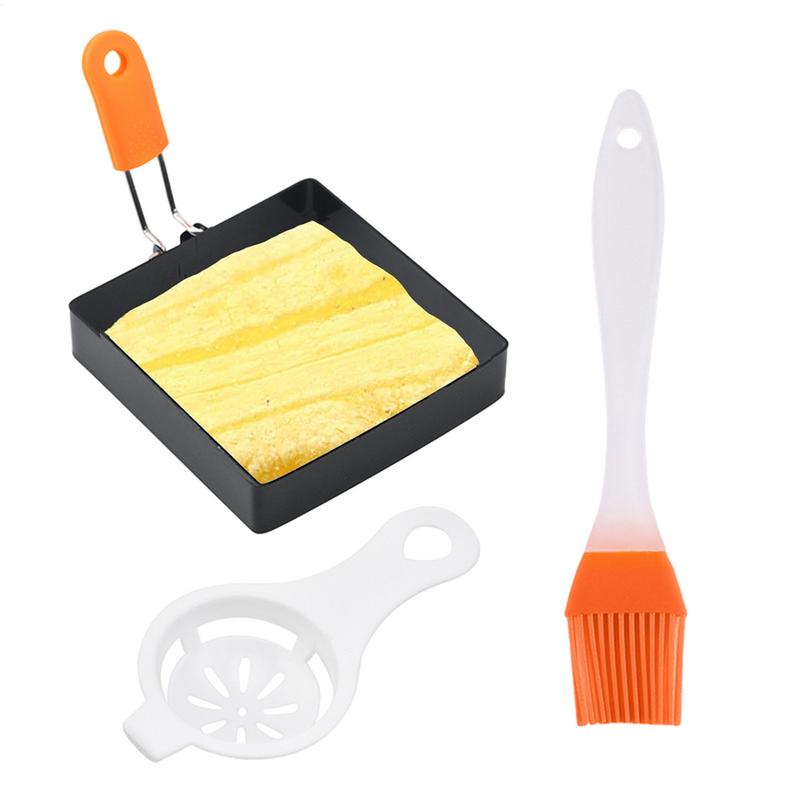 Anillo para freír huevos de acero inoxidable, molde cuadrado antiadherente para panqueques, Muffins, tortilla, herramienta para freír huevos, accesorios de cocina