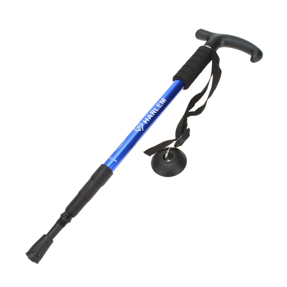 4 Section 6061 Aluminum Alloy Adjustable Telescopic Hiking Walking Stick Trekking Pole T Shape Grip Anti-shock Anti-skid