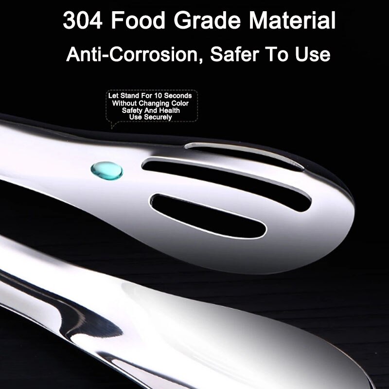 Rustfritt stål kamskjell bbq tang kjøkken mat klemme servering tang bbq klips lett å rengjøre for vegetabilsk bbq brød biff klips