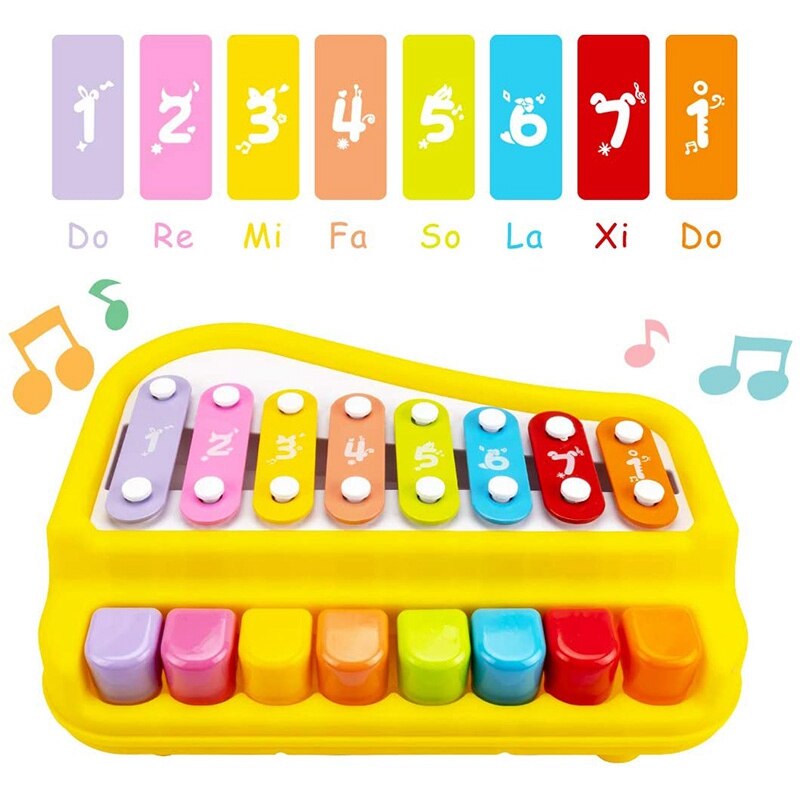 Jouet de Piano bébé 2 en 1 Xylophone Instrument de musique jouets d'apprentissage éducatif précoce pour les tout-petits