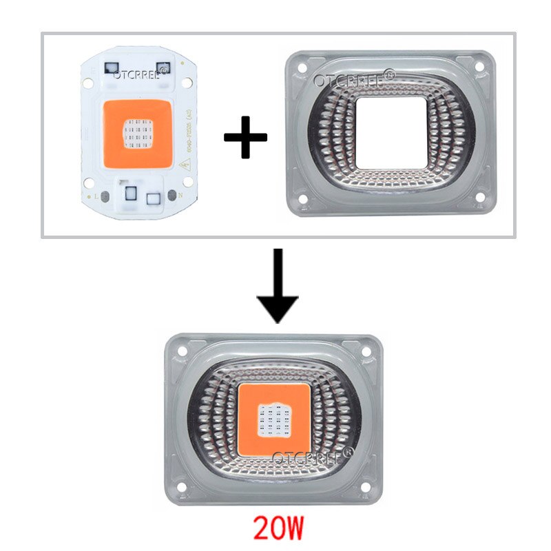 20w 30w 50w led phyto lys  ac220v vækstlamper med linsereflektor rød+blå led vækstlys fuldt spektrum til planter frø: Kit 20w led.linse