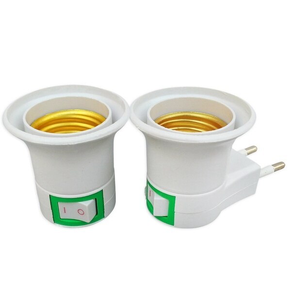 With on/Off Switch Light Socket LED Wall Lamp Light Base Bulb Base Lamp Holder Socket Adapter Screw Converter