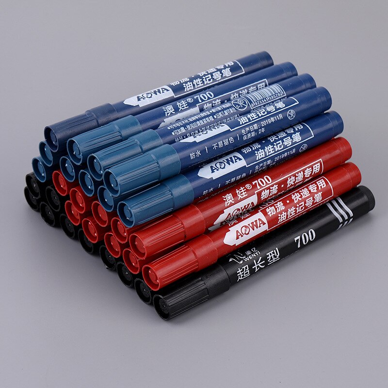 10PCS Fast Dry Marking Oily Large Head Black Marking Pen