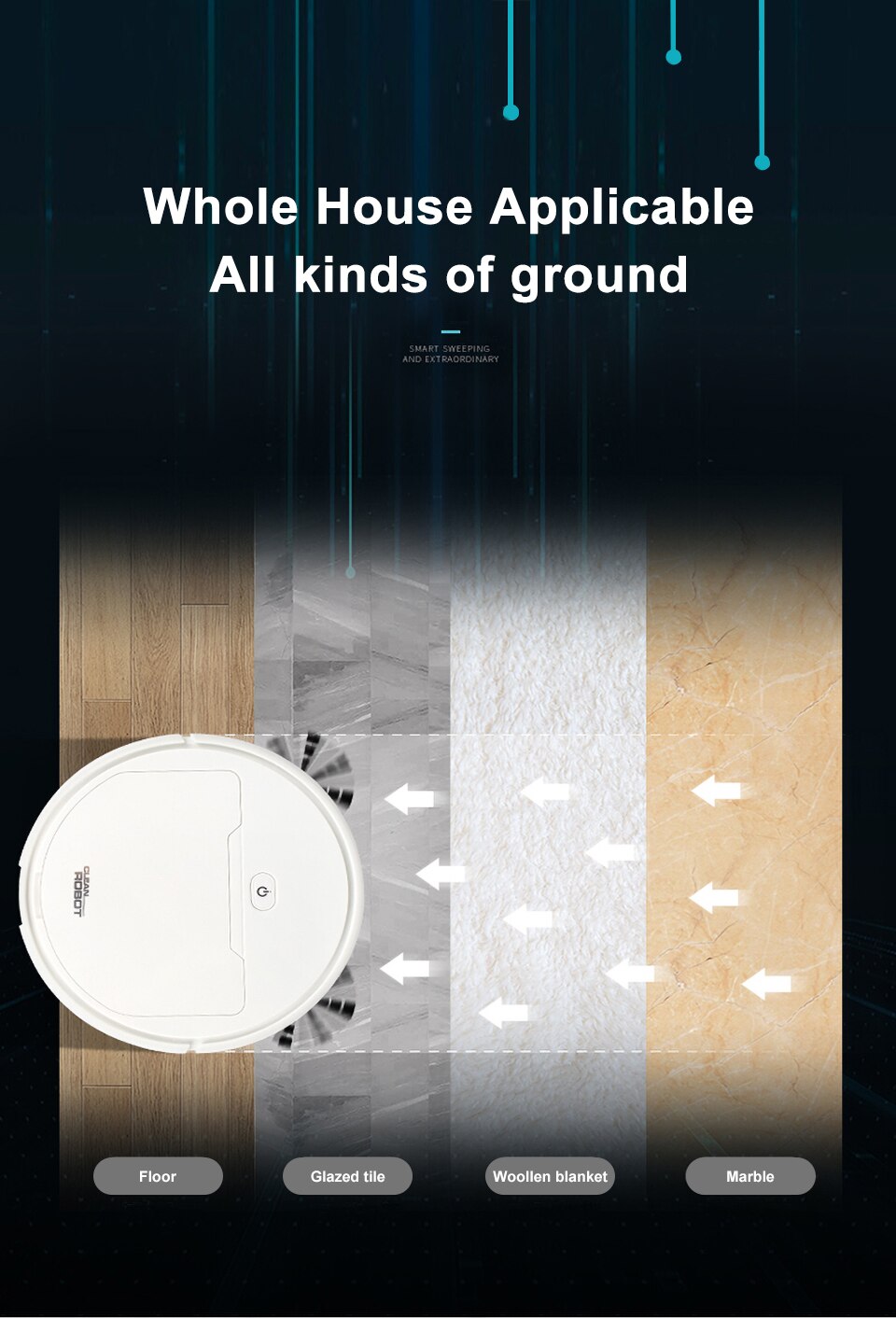 Multifunctionele Smart Stofzuiger Robot Sweep Natte Mop Automatische 3-In-1 Opladen Droog Nat Vegen Vacuum Cleaner1800Pa