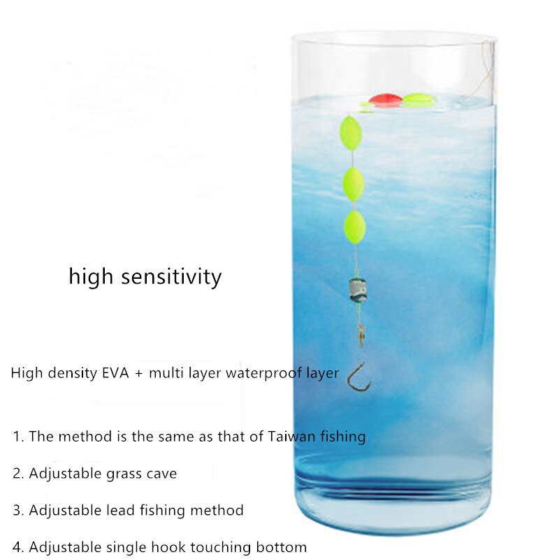 Clear lake 5 + 1 Seven Star float eye catching streamline olive traditional fishing rod float fishing gear accessories